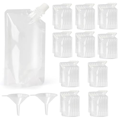 100 Stück Trinkbeutel Set, Wiederverwendbar Getränke Beutel, Saft Trinkbeutel mit Trichter 100 Stück Trinkbeutel Set, Wiederverwendbar Getränke Beutel, Saft Trinkbeutel mit Trichter von zavehony