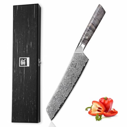 zayiko Professional Series Damastmesser Premium Chefmesser mit 20 cm Klinge gefertigt aus 67 Lagen Damaststahl I Profi Küchenmesser mit Ahornholzgriff in edler Holzbox zayiko Professional Series Damastmesser Premium Chefmesser mit 20 cm Klinge gefertigt aus 67 Lagen Damaststahl I Profi Küchenmesser mit Ahornholzgriff in edler Holzbox von zayiko