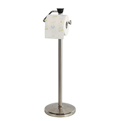 ZCCZ Toilettenpapier Halter Stand – Toilettenpapierständer aus hochwertigem Metall, stehender Klopapierhalter mit Standfuß, Toilettenpapierhalter – 60 cm – Für Wohnung und Büro – Silber von zccz