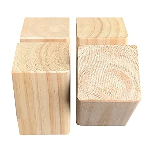 10 cm Möbelerhöhung Möbel Risers aus Holz Möbelerhöher Betterhöhung Möbelerhöhung Tischerhöher Bed Riser fügt 10 cm Höhe zu Betten Sofas Schränken,Set von 4 (6x6cm) von zcru004