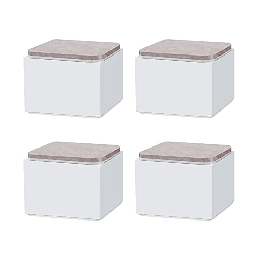 52mm Möbelerhöhung aus Karbonstahl 80x80mmMöbel raiser, Selbstklebend Robuste Möbelerhöhung fügt Höhe zu Betten Sofas Schränken Set von 4 (White) von zcru004