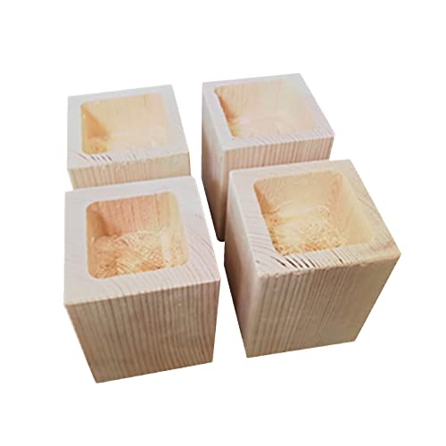 6X6 cm Möbelheber Möbelerhöher Holz Betterhöhung Möbelerhöhung Tischerhöher Möbelfüße Geeignet für Möbel Erhöhen Ansteigen Holzfarbe 4 Stück (20cm) von zcru004