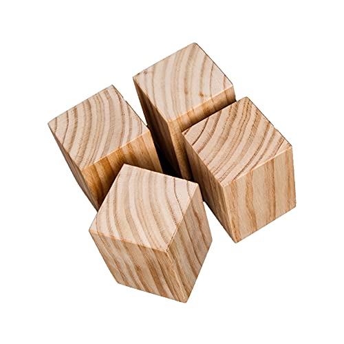 6x6 cm Möbelerhöhung Möbel Risers aus Holz Möbelerhöher Möbelfüße Möbelerhöhung Möbelbeine Betten Bed Riser Sofas Schränken,4 Stück (3cm) von zcru004