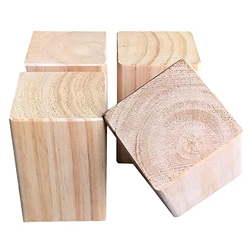 8x8 cm Möbelerhöhung Möbel Risers aus Holz Möbelerhöher Betterhöhung Möbelerhöhung Tischerhöher Bed Riser fügt Betten Sofas Schränken,4 Stück (15cm) von zcru004