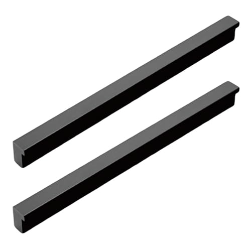 Aluminiumlegierung L Form Möbelgriff Schubladengriff Griffleiste Griffe Massiv Schrankgriffe Türklinke Möbelknäufe Küchengriff Schwarz 2 Stück (Overall length 1000mm) von zcru004