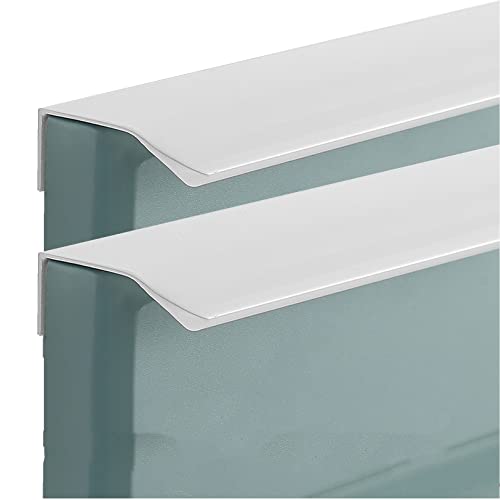 Aluminiumlegierung Unsichtbare Griffe Möbelgriffe Schrankgriffe Fingerkantenzug Ziehgriffe Türgriff Stangengriff Verdeckter Schubladengriff,Weiß 2 Stück (Overall length 400mm) von zcru004