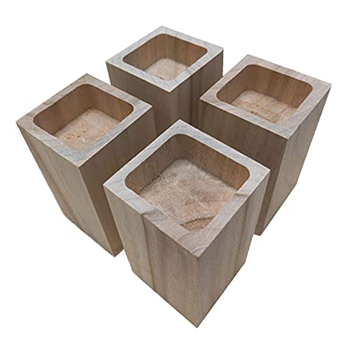 Höhe 10 cm Möbelerhöher Betterhöhung Tischerhöher Holzmöbel Raiser Möbelerhöhung Fügt Höhe zu Betten Sofas Schränken ​4-Teiliges Set (8x8cm) von zcru004