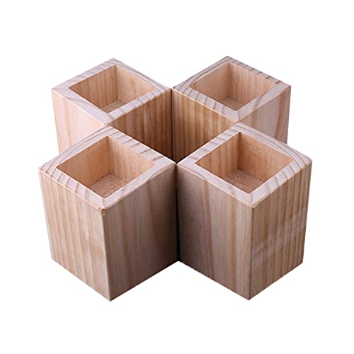 Hoher 10cm Holzmöbelheber Möbelerhöher Betterhöhung Möbelerhöhung Tischerhöher,Möbelfüße Geeignet für Möbel Erhöhen Ansteigen 4 Stück (4x4cm) von zcru004