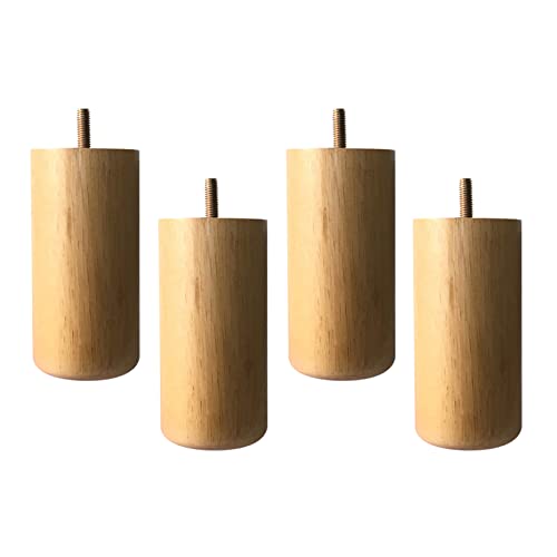 Holz Möbelfüße Holz Sofafüße Tischbeine M8 Möbelbeine aus Eiche für Sofa Schrank Kabinett Couch Stühle Bett Holzfarbe 4 Stück (12cm) von zcru004