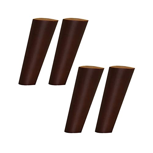 Holz Möbelfüße Massivholz Schräg Konisch Ersatz Möbelbeine mit Montageplatten & Schrauben für Sofa Bett Schrank Couch Stuhl Walnuss Farbe 4 Stück (6cm) von zcru004