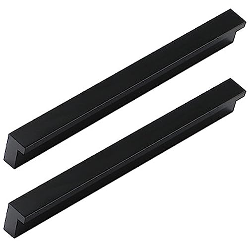 L Form Möbelgriff Aluminiumlegierung Schrankgriffe Schubladengriff Griffleiste Griffe Türklinke Möbelknäufe Küchengriff Schwarz 2 Stück (Overall length 600mm) von zcru004