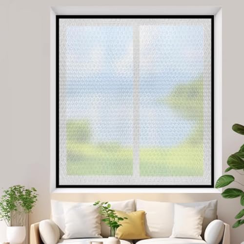 Luftpolsterfolie PE-Material Wärmeschutzvorhang Thermofolie Gegen Kälte Kälteschutzfolie Thermo Vorhang Selbstklebend Fensterisolierfolie für Winter Schwarz Seitenrand (190x200cm) von zcru004