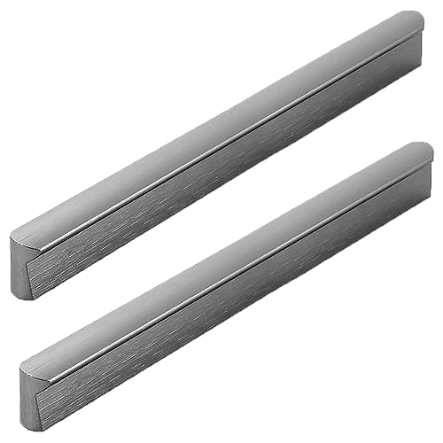 T Form Möbelgriff Aluminiumlegierung Griffleiste Griffe Schubladengriffe Schrankgriffe Türklinke Möbelknäufe Küchengriff Grau 2 Stück (Hole distance 128mm) von zcru004