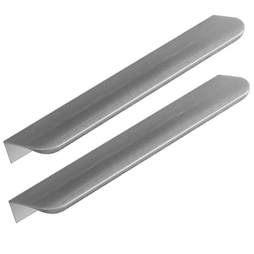 Unsichtbare Griffe Aluminiumlegierung Möbelgriffe Chrankgriffe Verdeckter Schubladengriff Fingerkantenzuggriff Gebürstetes Grau 2 Stück (Overall length 1200mm) von zcru004