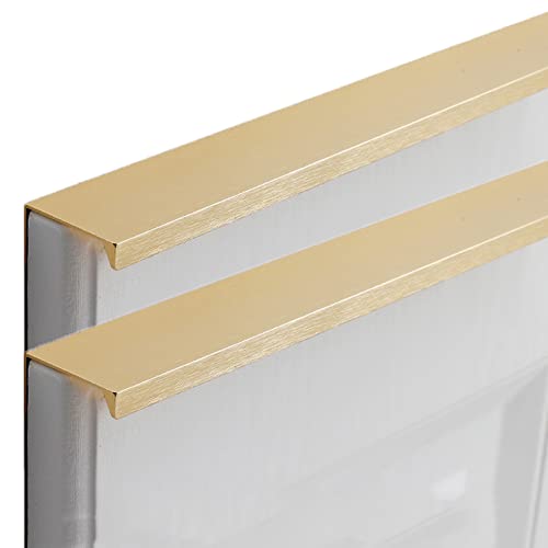 Verdeckter Möbelgriffe Aluminiumlegierung Unsichtbare Griffe Schrankgriffe Schubladengriff Fingerkantenzuggriff Griffe Gold 2 Stück (Overall length 120mm) von zcru004