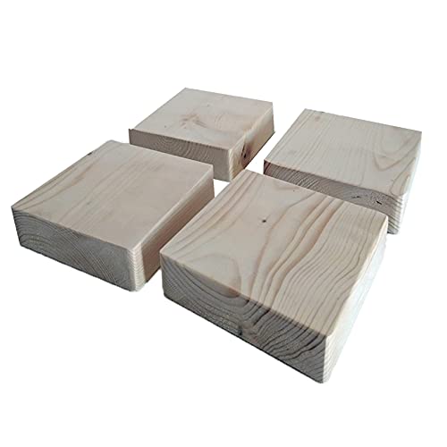 7x7cm Echt Holz Möbelerhöher Möbelerhöhung Betterhöhung Bed Riser Möbelfüße Möbelerhöhung Tischerhöher Elefantenfuß für Bett Tischbeine ​Sofafuss 4 Stück (3.8cm) von zcru004