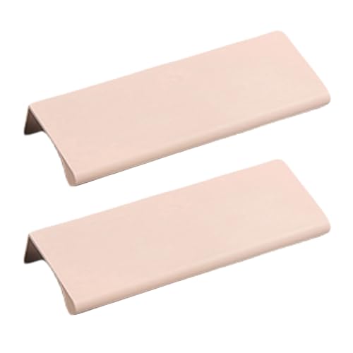 zcru004 Aluminiumlegierung Unsichtbare Griffe Möbelgriffe Schrankgriffe Verdeckter Schubladengriff Fingerkantenzuggriff Kabinett Griffe 2 Stück (Pink,Length 200mm) von zcru004