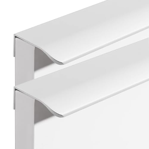 zcru004 Aluminiumlegierung Unsichtbare Griffe Möbelgriffe Schrankgriffe Verdeckter Schubladengriff Fingerkantenzuggriff Kabinett Griffe 2 Stück (White,Length 150mm) von zcru004