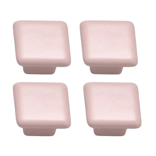 Keramik Quadratisch Möbelknöpfe Möbelgriffe Schubladengriffe Küchenschränkegriffe Türgriffe Küchengriff Kleiderschrank Schrankgriffe 4 Stück (Pink) von zcru004