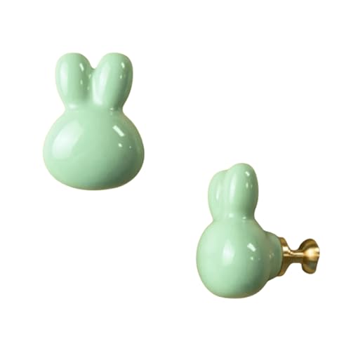 zcru004 Keramik Schubladengriffe Möbelgriffe Küchengriff Türgriffe Möbelknöpfe Küchenschränkegriffe Kleiderschrank Schrankgriffe Mit Messingfuß 2 Stück (Green) von zcru004