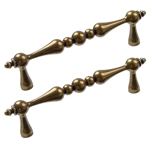 zcru004 Möbelgriffe Zinklegierung Küchenschränkegriffe Schubladengriffe Küchengriff Türgriffe Möbelknöpfe Kleiderschrank Schrankgriffe Bronze Gold 2 Stück (Hole distance 128mm) von zcru004