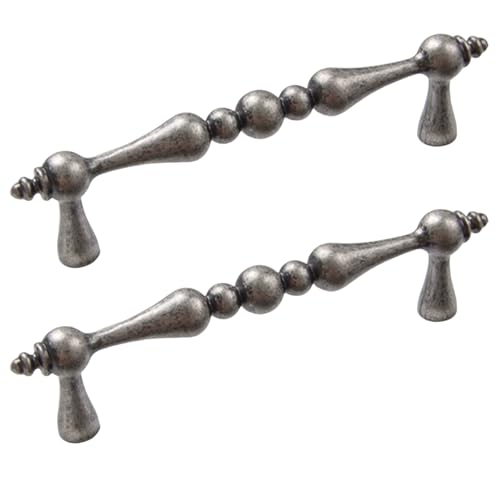 zcru004 Möbelgriffe Zinklegierung Küchenschränkegriffe Schubladengriffe Küchengriff Türgriffe Möbelknöpfe Kleiderschrank Schrankgriffe Bronze Silber 2 Stück (Hole distance 128mm) von zcru004