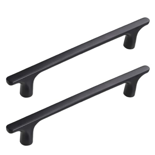 zcru004 Möbelgriffe Zinklegierung Türgriffe Schubladengriffe Küchengriff Möbelknöpfe Küchenschränkegriffe Kleiderschrank Schrankgriffe Mattschwarz 2 Stück (Hole distance 192mm) von zcru004