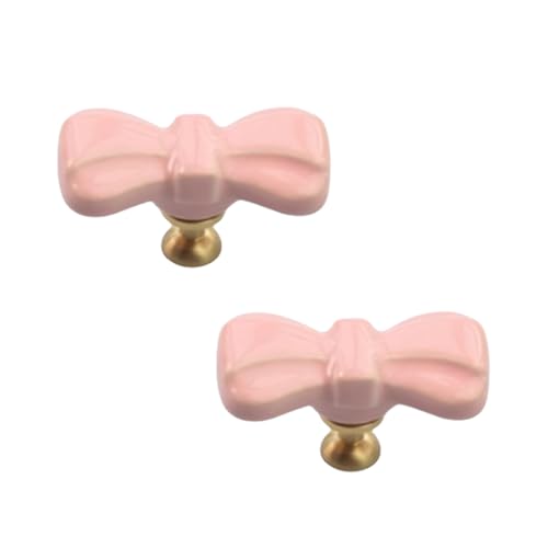 zcru004 Schmetterlinge Keramik Türgriffe Schubladengriffe Möbelgriffe Küchengriff Möbelknöpfe Küchenschränkegriffe Kleiderschrank Schrankgriffe Mit Messingfuß 2 Stück (Pink,Small) von zcru004