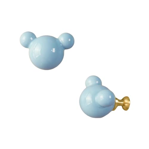zcru004 Türgriffe Keramik Schubladengriffe Möbelgriffe Küchengriff Möbelknöpfe Küchenschränkegriffe Kleiderschrank Schrankgriffe Mit Messingfuß 2 Stück (Blue) von zcru004