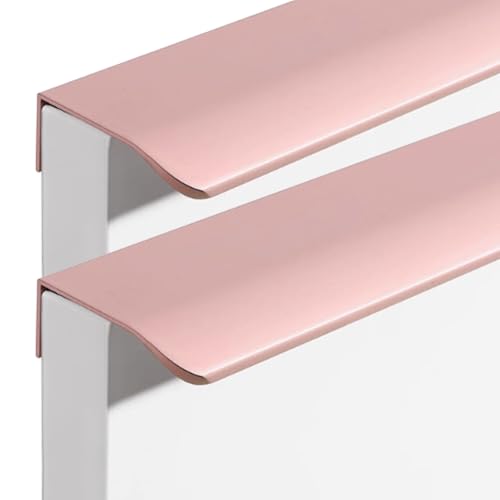zcru004 Unsichtbare Griffe Aluminiumlegierung Möbelgriffe Schrankgriffe Verdeckter Schubladengriff Kabinett Griffe Fingerkantenzuggriff 2 Stück (Pink,Length 1000mm) von zcru004