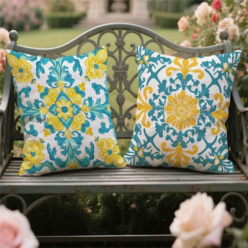 Kissenbezugen 80x80cm 2 Stück Samt Outdoor Kissen Wetterfest Gelb Kissenbezugen Böhmisch Dekokissen mit Unsichtbarer Reißverschluss für Balkon Terrassen Deko Frühling Sommer Herbst Geschenk yw-578 Kissenbezugen 80x80cm 2 Stück Samt Outdoor Kissen Wetterfest Gelb Kissenbezugen Böhmisch Dekokissen mit Unsichtbarer Reißverschluss für Balkon Terrassen Deko Frühling Sommer Herbst Geschenk yw-578 von zcscgtrhe