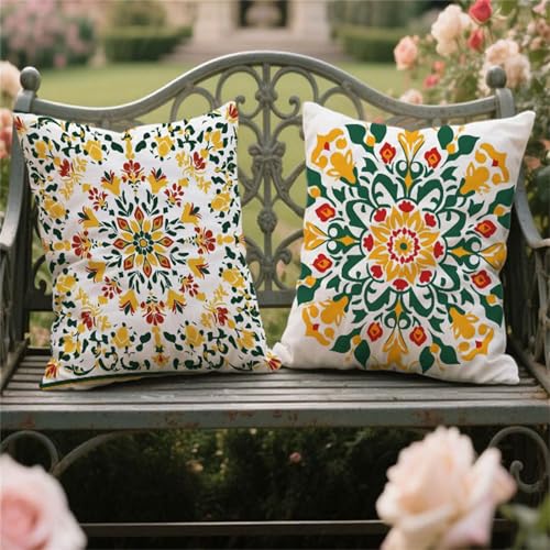 Outdoor Kissen Wetterfest Gelb Kissenbezugen 55x55cm 2 Stück Kissenhüllen Böhmisch Dekokissen Samt Doppelseitiger Gartenkissen Zierpolster für Outdoor Deko Heim Sofa Balkon Terrasse Bauernhaus yw-579 Outdoor Kissen Wetterfest Gelb Kissenbezugen 55x55cm 2 Stück Kissenhüllen Böhmisch Dekokissen Samt Doppelseitiger Gartenkissen Zierpolster für Outdoor Deko Heim Sofa Balkon Terrasse Bauernhaus yw-579 von zcscgtrhe