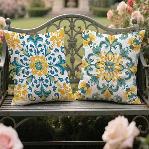 Outdoor Kissen Wetterfest Gelb Kissenbezugen 65x65cm 2 Stück Kissenhüllen Böhmisch Dekokissen Samt Doppelseitiger Gartenkissen Zierpolster für Outdoor Deko Heim Sofa Balkon Terrasse Bauernhaus yw-577 Outdoor Kissen Wetterfest Gelb Kissenbezugen 65x65cm 2 Stück Kissenhüllen Böhmisch Dekokissen Samt Doppelseitiger Gartenkissen Zierpolster für Outdoor Deko Heim Sofa Balkon Terrasse Bauernhaus yw-577 von zcscgtrhe