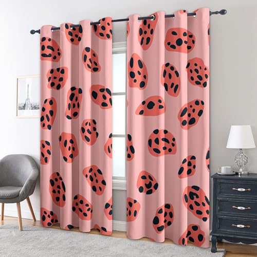zcwl Abstrakte Flecken Vorhänge, Korallenrosa Schwarz Verdunklungsvorhänge mit Ösen, Vorhang Blickdicht für Wohnzimmer Schlafzimmer Dekoration, Gardinen mit Muster, 2er Set, 175 x 140 cm (HöhexBreite) zcwl Abstrakte Flecken Vorhänge, Korallenrosa Schwarz Verdunklungsvorhänge mit Ösen, Vorhang Blickdicht für Wohnzimmer Schlafzimmer Dekoration, Gardinen mit Muster, 2er Set, 175 x 140 cm (HöhexBreite) von zcwl