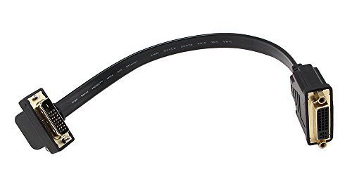 DVI Verlängerungskabel, zdyCGTime 1 FT flach Slim DVI-D Dual Link 24 + 1 Digital Video 90 Grad Winkel männlich zu DVI Weiblich Verlängerungskabel von zdyCGTime