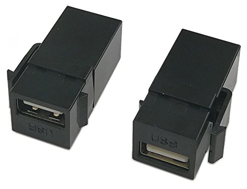 USB 2.0 Keystone Jack Fügt, zdyCGTime (2er Pack) USB 2.0 Adapter Buchse auf Buchse FÜR-Auslass Panel-Black von zdyCGTime