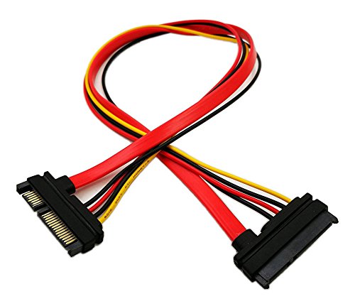 zdyCGTime 22pin (7 + 15) SATA Männlich Zu Weiblich Daten und Strom Combo Verlängerungskabel Verlängerung Kabel – Slimline SATA Verlängerungskabel M/F – 50,8 cm (50 cm) von zdyCGTime