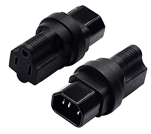 zdyCGTime 3 Stecker C14 Männlich auf NEMA 5-15R Weiblich Stecker Netzteil Adapter für Standard Computer Netzteil 15A/125V (IG-320) (NEMA 5-15R nach IEC 60320-C14) (2 Stück). von zdyCGTime