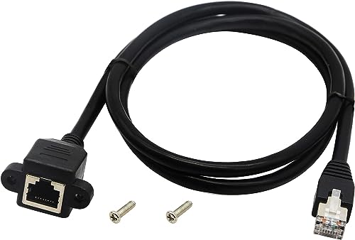 zdyCGTime CAT6 RJ45 Stecker zu Buchse Schraube Panel Mount Ethernet LAN Netzwerk Verlängerung Kabel 1 m von zdyCGTime