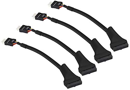 zdyCGTime Motherboard Adapterkabel, USB 3.0 19Pin Buchse zu USB 2.0 9Pin Stecker Konverter Computer Kabelanschluss,Motherboard 9Pin Buchse zu 20Pin Stecker aus reinem Kupfer.(15 cm/4 Stück) von zdyCGTime