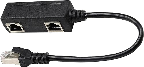 zdyCGTime RJ45 Netzwerk-Splitter Adapter Kabel,1 RJ45 Männlich auf 2 RJ45 Weiblich Netzwerk Y Splitter Kabel,LAN Anschluss,geeignet für Super Kategorie 5 Ethernet,Kategorie 6 Ethernet.(1 Stück ) von zdyCGTime