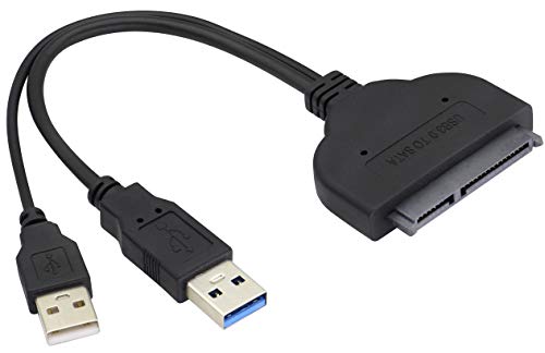 zdyCGTime USB 3.0 zu SATA Festplattenadapterkabel, USB 3.0 zu SATA 22pin 2.5 Festplatte zu 2 in 1 Combo Mini PCI-E 2 Lane M.2 SATA SSD Adapter Konverter mit USB 2.0 Stromkabel. von zdyCGTime