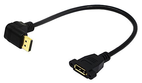 zdyCGTime vergoldetes 90°Displayport männlich zu Displayport weiblich Audio- und Video-Extender-Adapterkabel,DP-DP-Kabel zur Schalttafelmontage.(30cm/1Stücke) von zdyCGTime