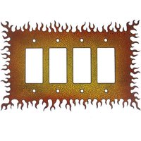 Dekorative Lightswitch Flammen - Vierfach Switch Kostenlosen Versand in Usa von zedszombieranch