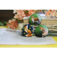 Magnet Set - Füchse Rotfuchs Im Wald + Mit Glühwürmchen Eigene Illustration Magnet Set - Füchse Rotfuchs Im Wald + Mit Glühwürmchen Eigene Illustration von zeilenzumtee