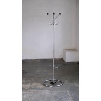 Bauhaus Standgarderobe Aus Verchromten Stahlrohren Mit Schirmständer von zeitflair