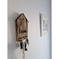 Schlüsselbrett Home Aus Altholz Mit 3 Haken - Haus Häuschen Schlüsselbrett Home Aus Altholz Mit 3 Haken - Haus Häuschen von zeitliebe