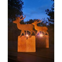 Teelichthalter Holz Modell "Hirsch" - Aus Stabilem Altholz von zeitliebe