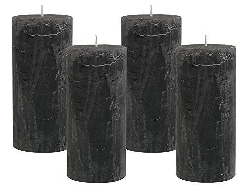 4 Rustic Stumpenkerzen Premium Kerze Anthrazit 7x15cm - 65 Std Brenndauer 4 Rustic Stumpenkerzen Premium Kerze Anthrazit 7x15cm - 65 Std Brenndauer von zeitzone