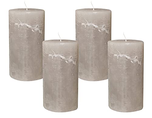 4 Rustic Stumpenkerzen Premium Kerze Grau 7x15cm - 65 Std Brenndauer 4 Rustic Stumpenkerzen Premium Kerze Grau 7x15cm - 65 Std Brenndauer von zeitzone